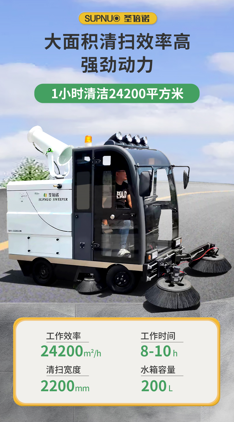 圣倍諾S2200AW全封閉小四輪駕駛式霧炮高壓沖洗電動(dòng)掃地車詳情_(kāi)03